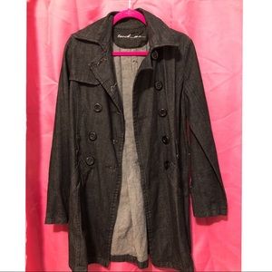 Denim dark wash coat